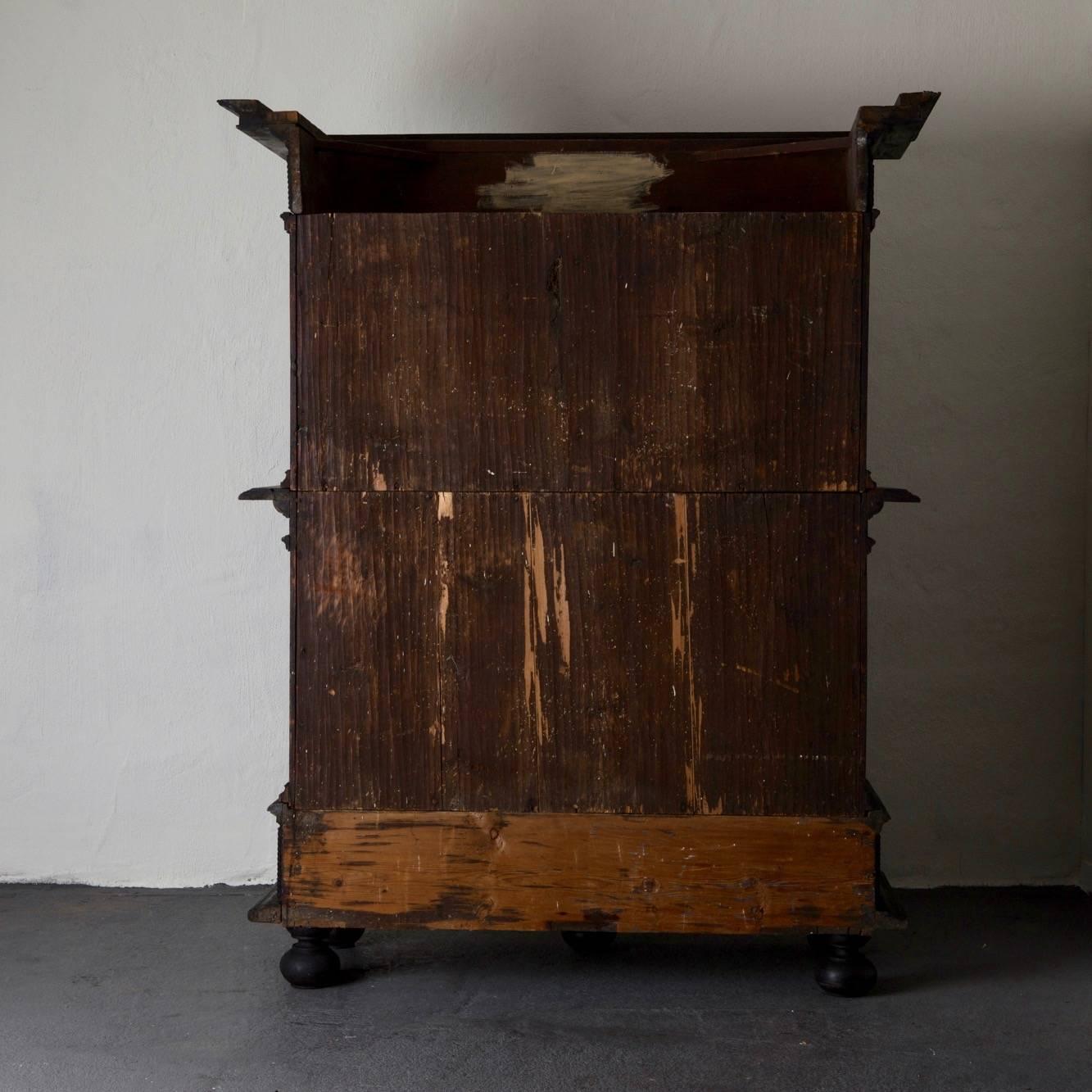 18th Century Cabinet Swedish Black Baroque 18th Sweden