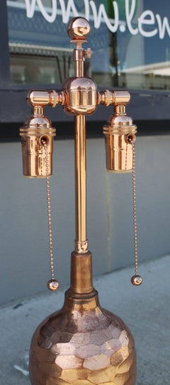 Angelo Donghia Style Faceted Solid Copper Lamp