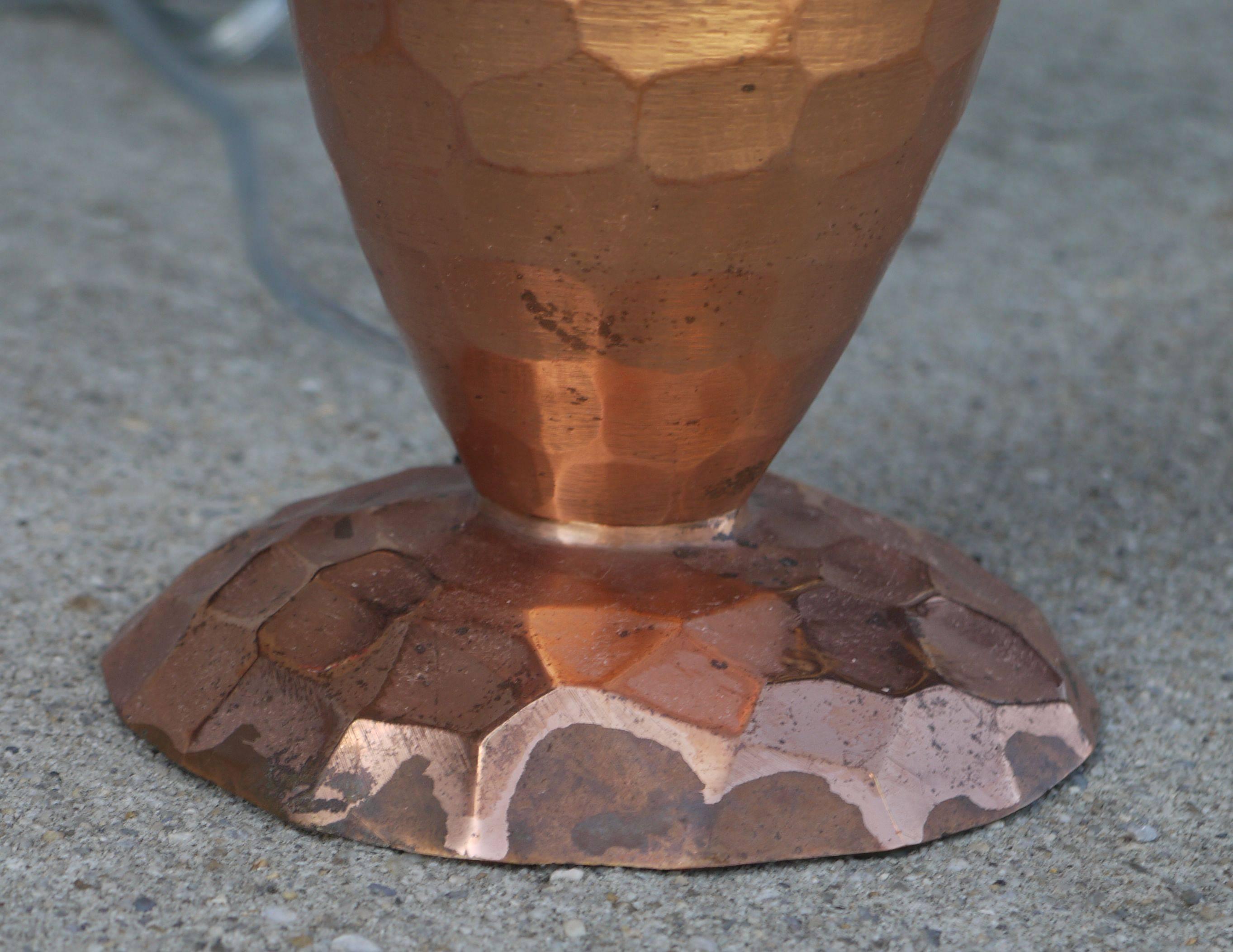 Post-Modern Angelo Donghia Style Faceted Solid Copper Lamp