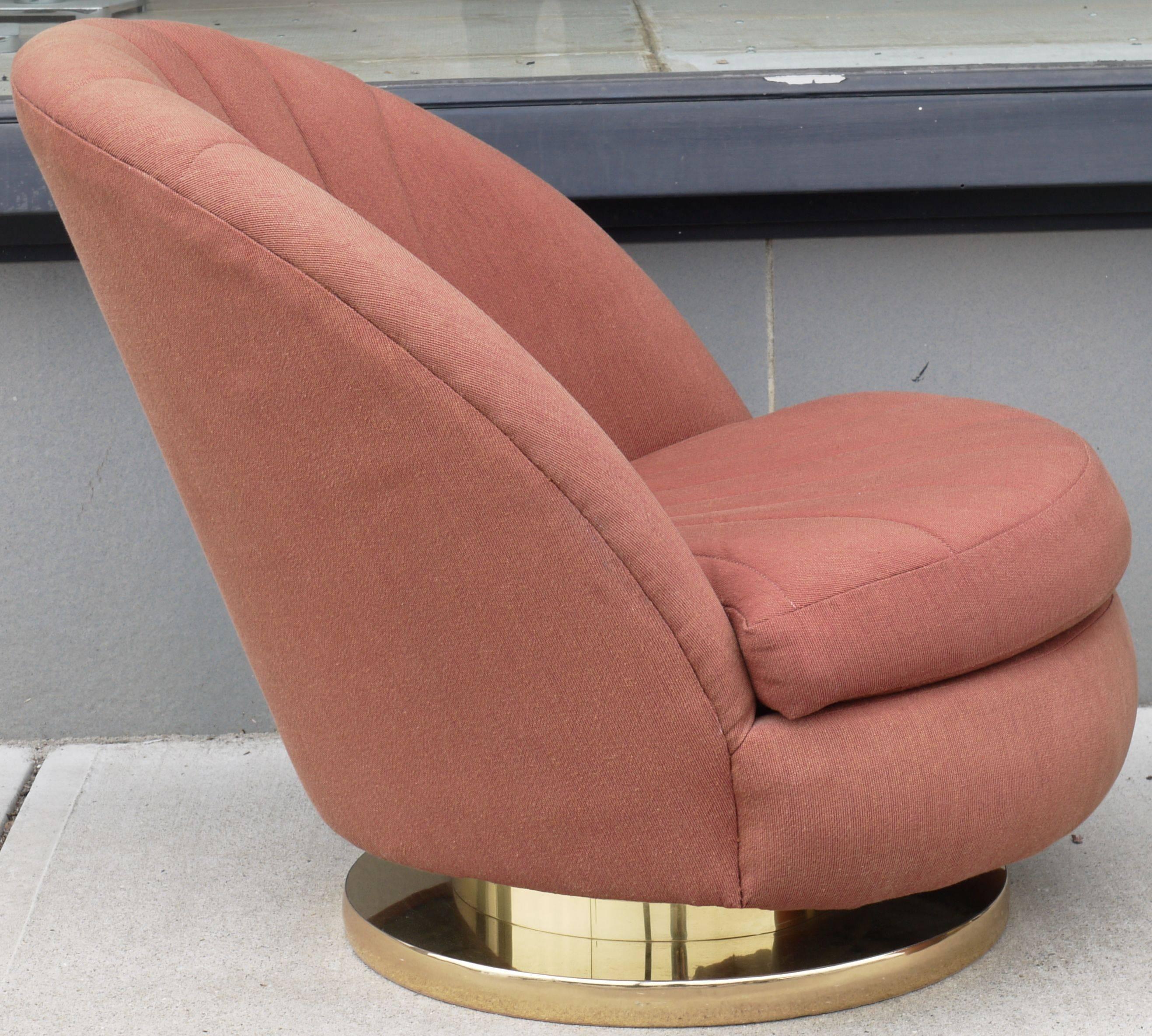 American Pair of Milo Baughman for Thayer Coggin Tilt and Swivel Chairs