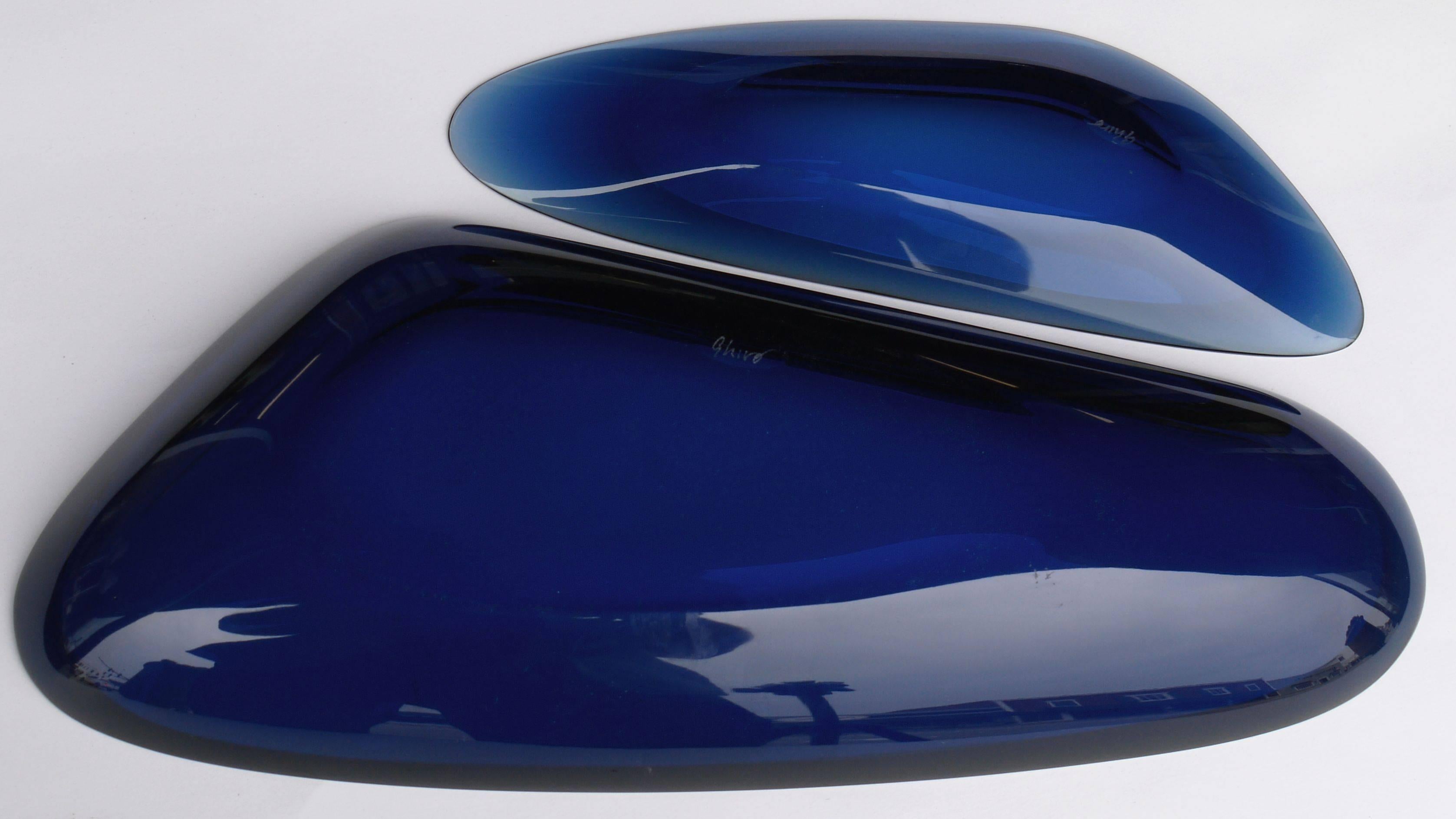 Pair of Carved Glass Bowls by Ghiro Studio 4