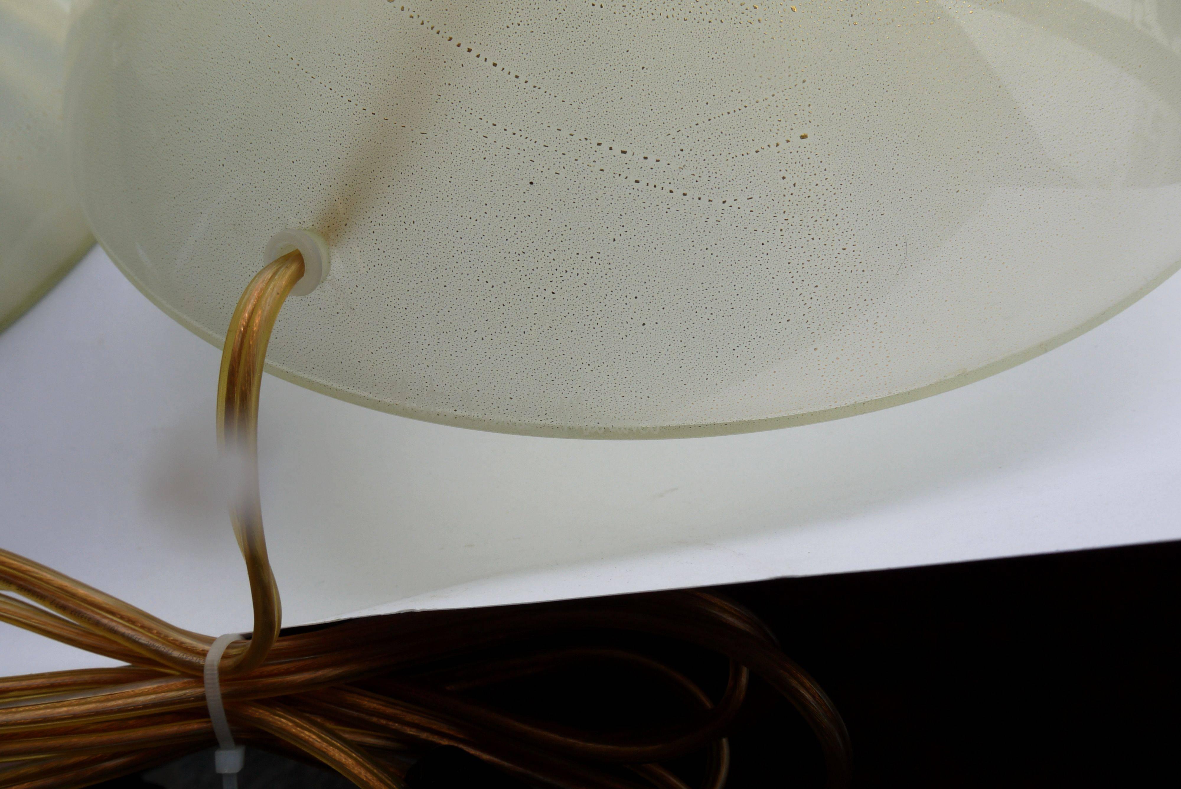 Large Pearlescent Murano Glass Lamps by Alberto Dona In Excellent Condition In Kilmarnock, VA