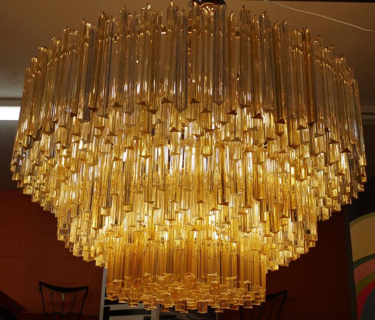 Massive Three-Tiered Tricolor Venini Chandelier For Sale at 1stDibs