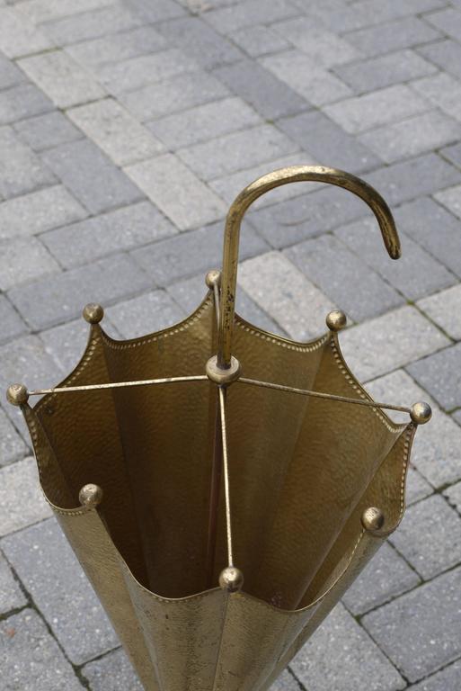 French 1940s Brass Umbrella Shaped Umbrella Stand at 1stDibs