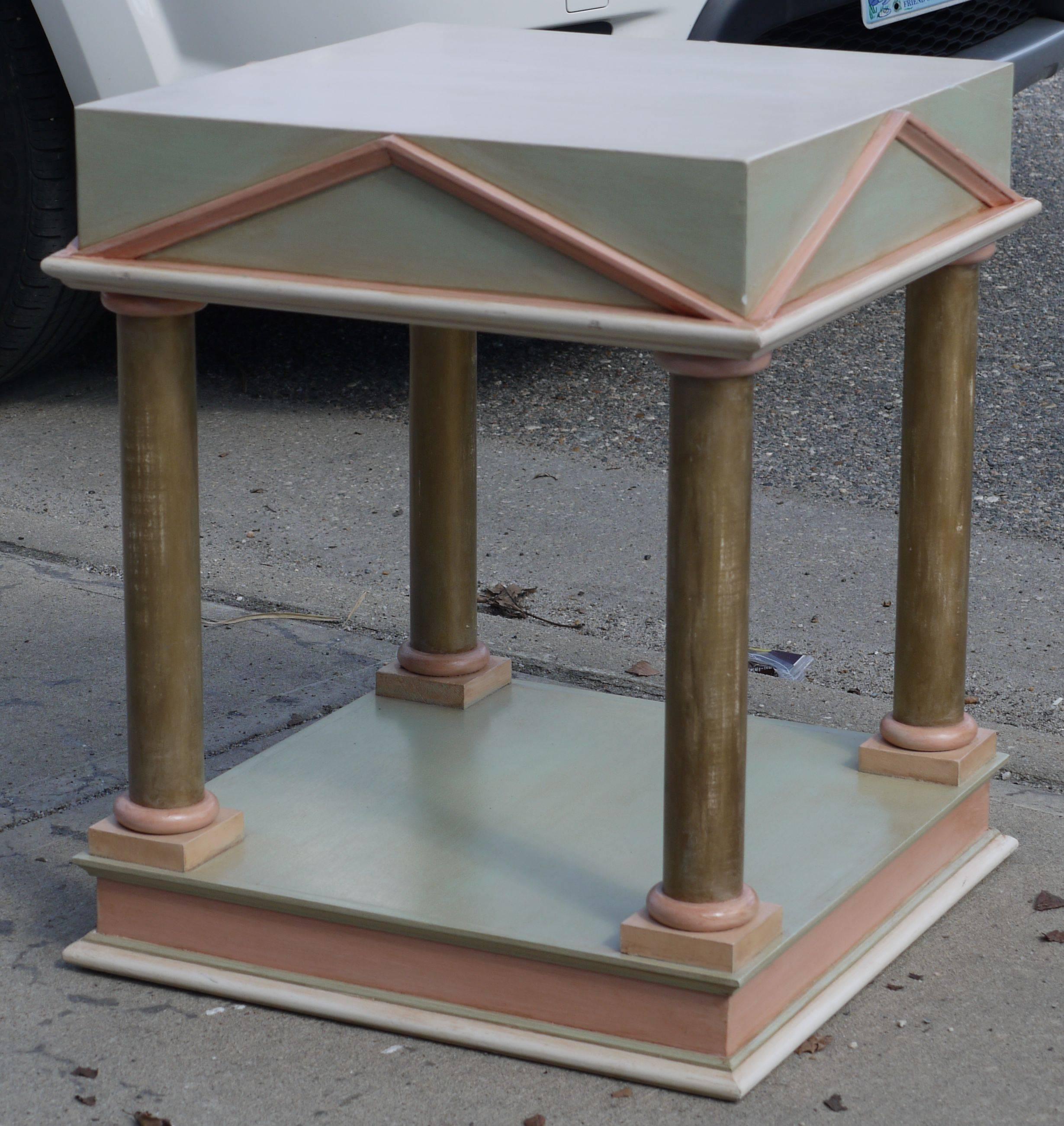 Pair of Neoclassical Inspired Post Modern Tables In Excellent Condition In Kilmarnock, VA