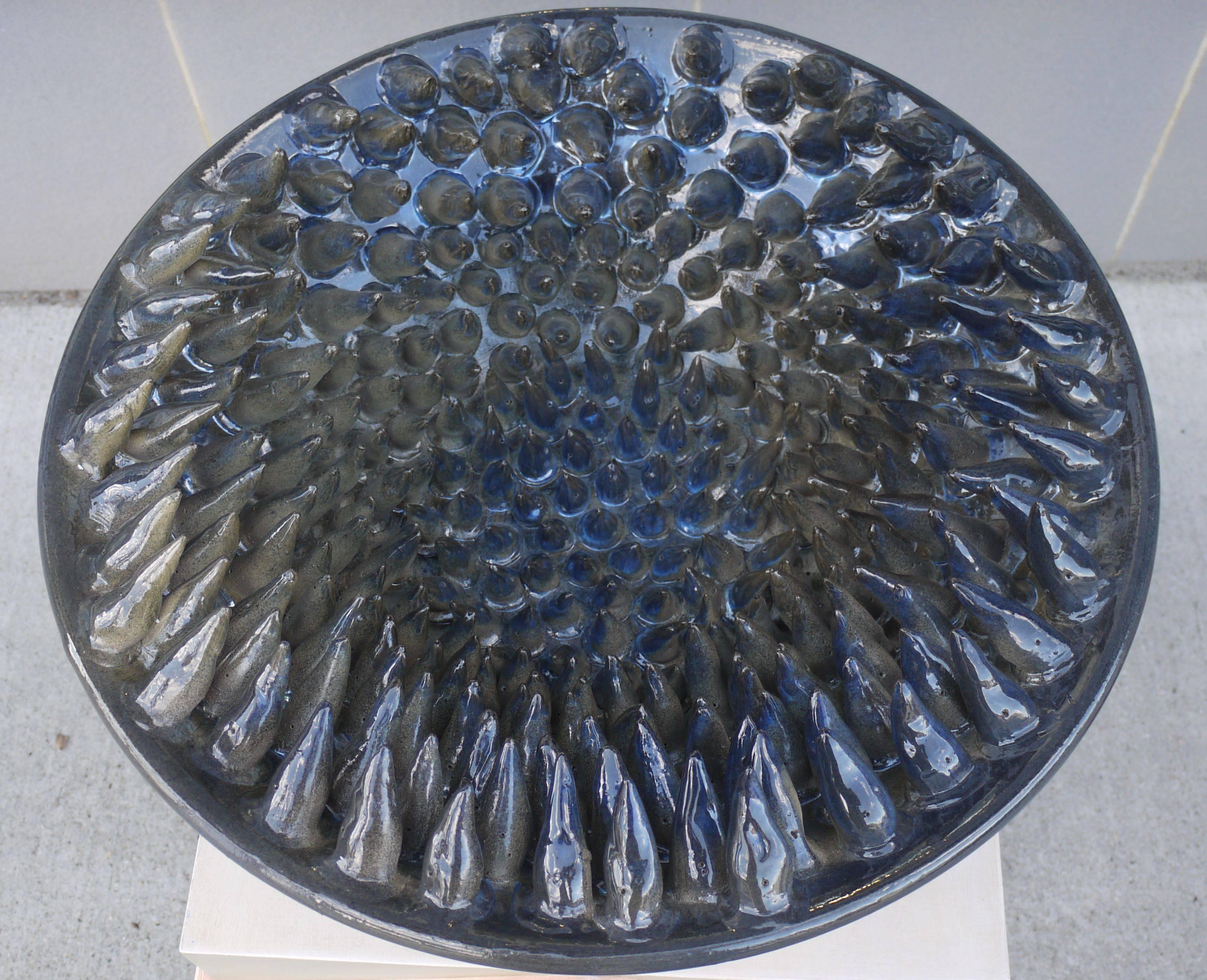 Italian Sculptural Blue Anemone Bowl by Studio Esposito
