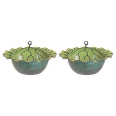 Coppia di scatole monumentali cinesi in cloisonné a forma di cavolo, con coperchio, risalenti al tardo periodo Qing