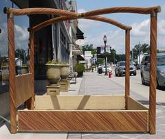 Rattan and Brass King-Size Bed