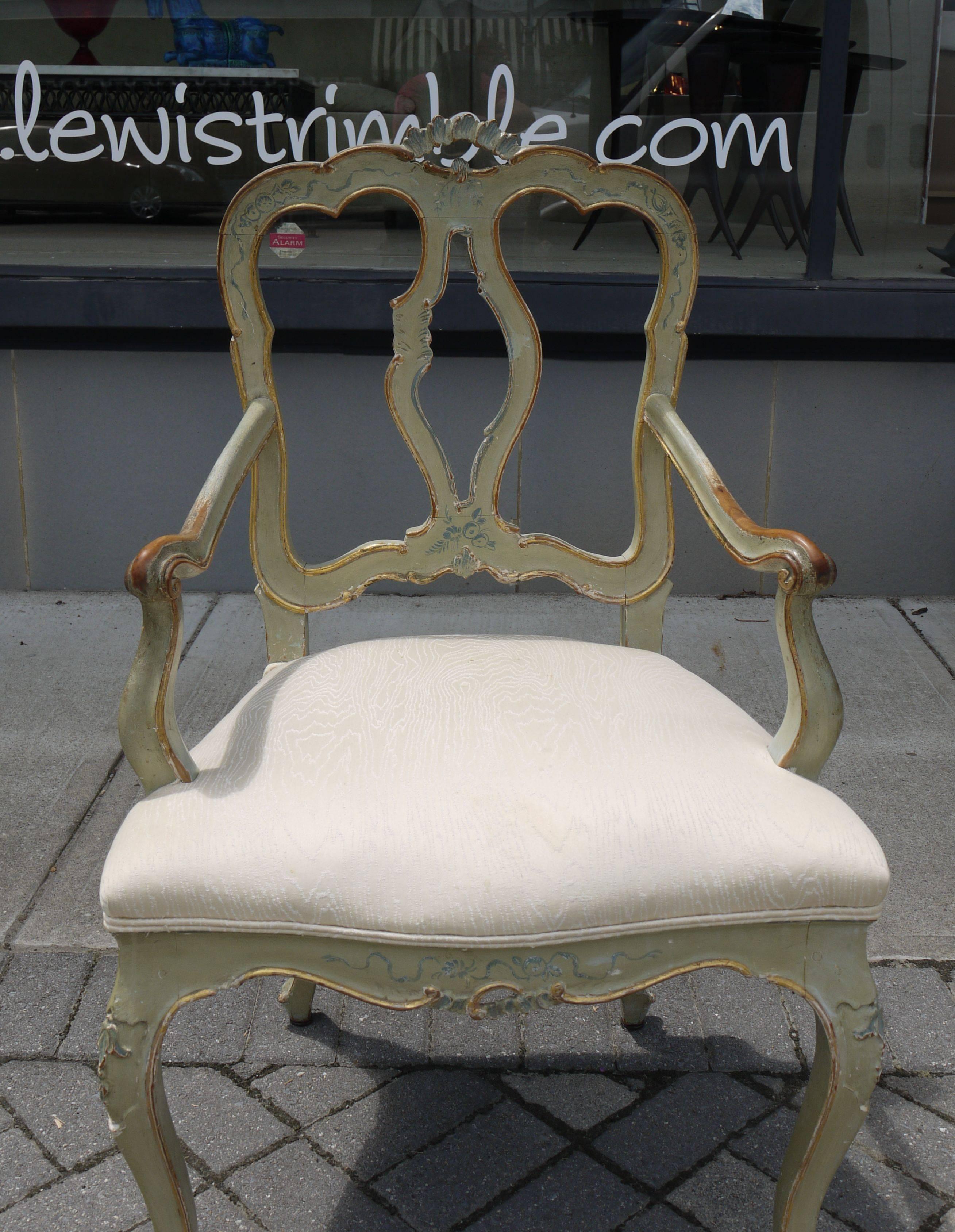 Set of Eight 19th Century Venetian Chairs For Sale 2
