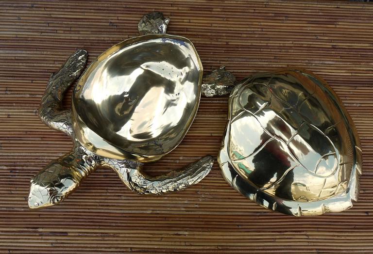 Stunning Large Scale Brass Sea Turtle Box For Sale at 1stdibs