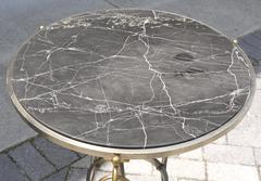Neoclassical Italian Tripod Table in Brushed Nickel and Brass