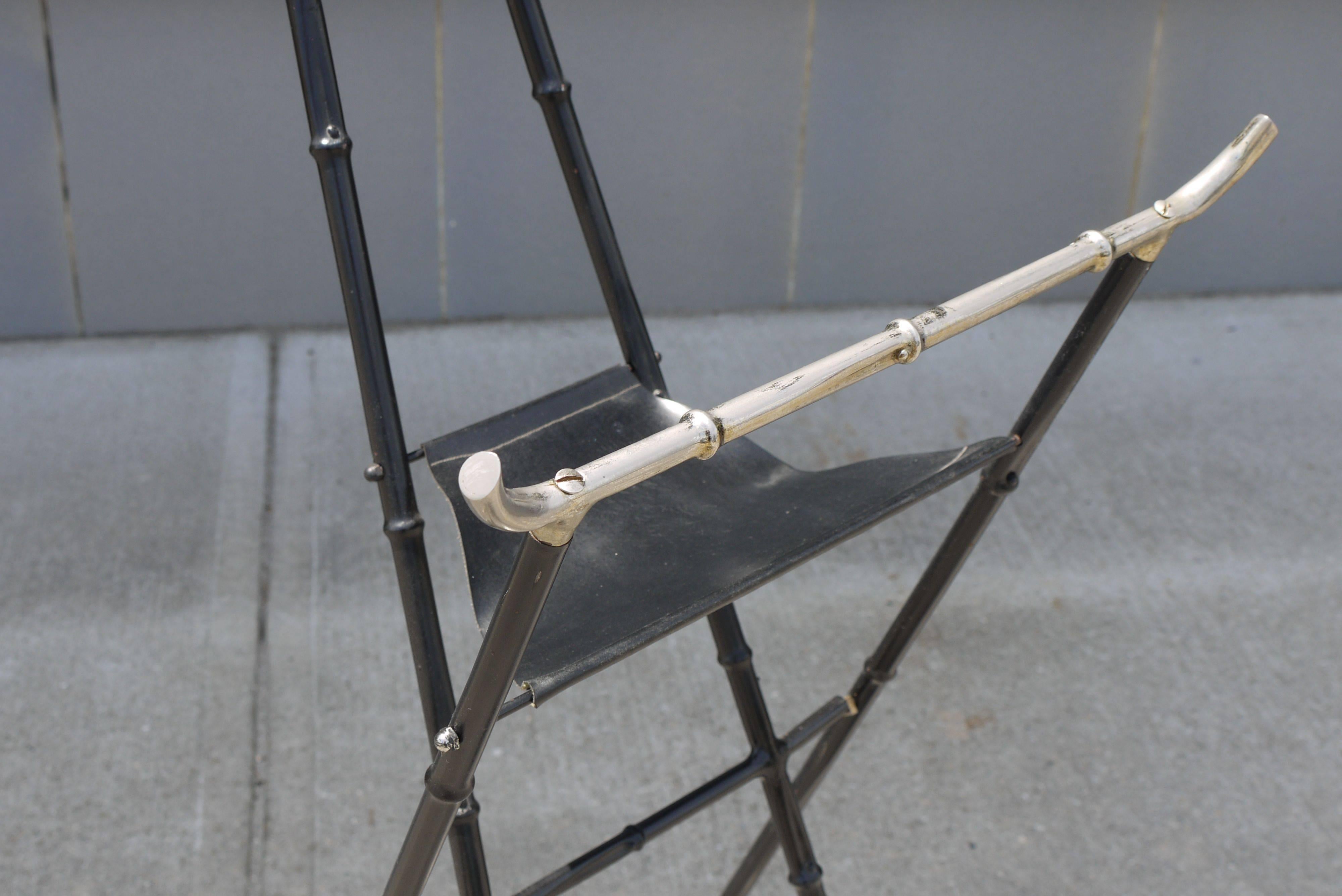 Painted Jacques Adnet Style Faux Bamboo Valet For Sale