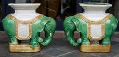 Bookmatched Pair of Chinese Elephant Garden Stools
