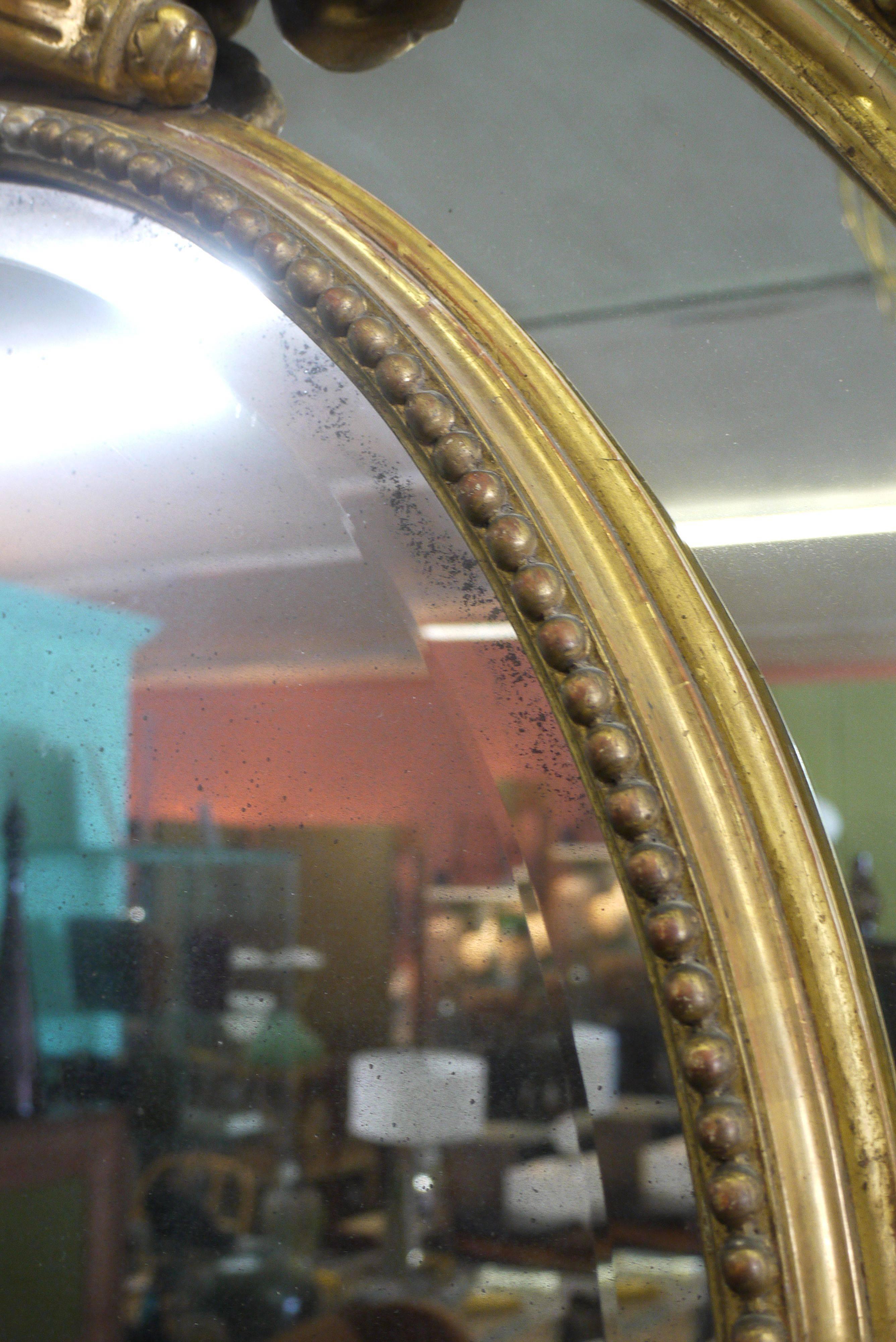 Massive Late 19th Century Carved Gesso Mirror 1
