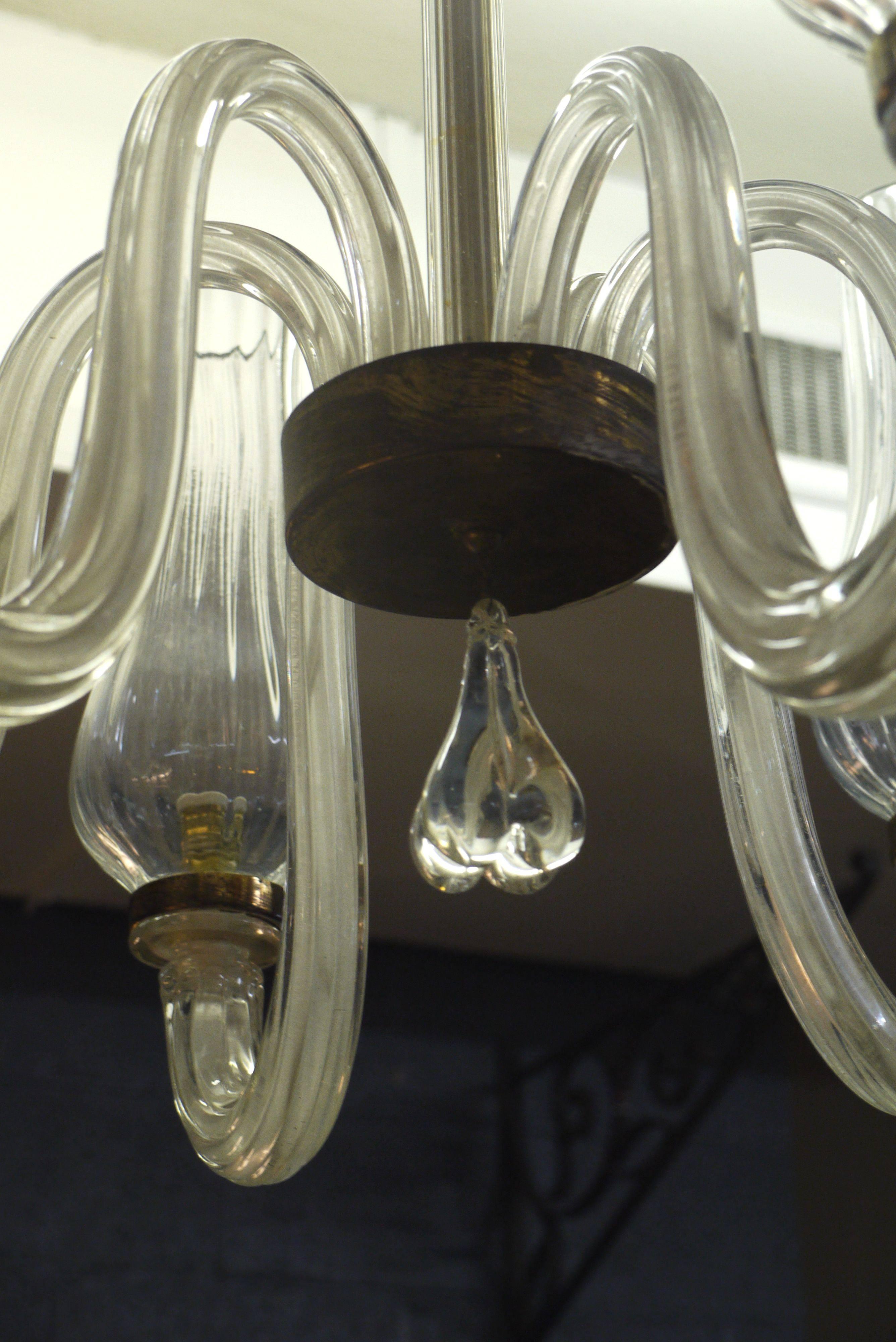Mid-Century Modern Murano Chandelier by Seguso, circa 1940s