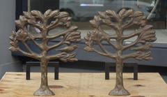 Pair of Bronze Diego Giacometti Style Andirons