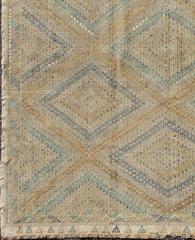 Vintage Turkish Eembroidered Kilim