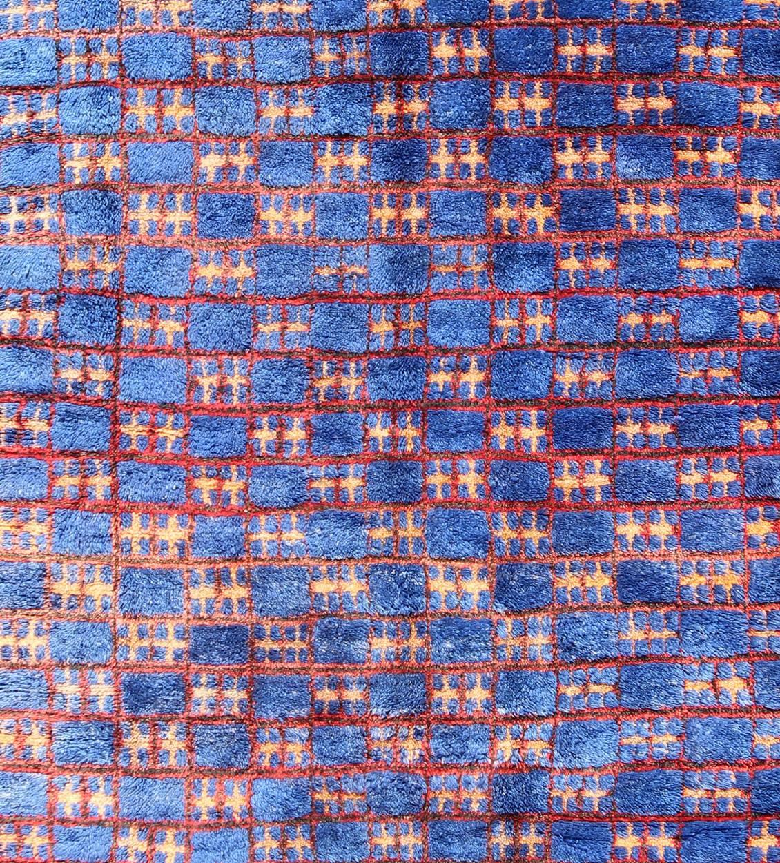 Hand-Knotted Vintage Moroccan Rug For Sale