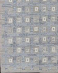 Grand tapis scandinave/suédois de conception géométrique moderne de Keivan Woven Arts