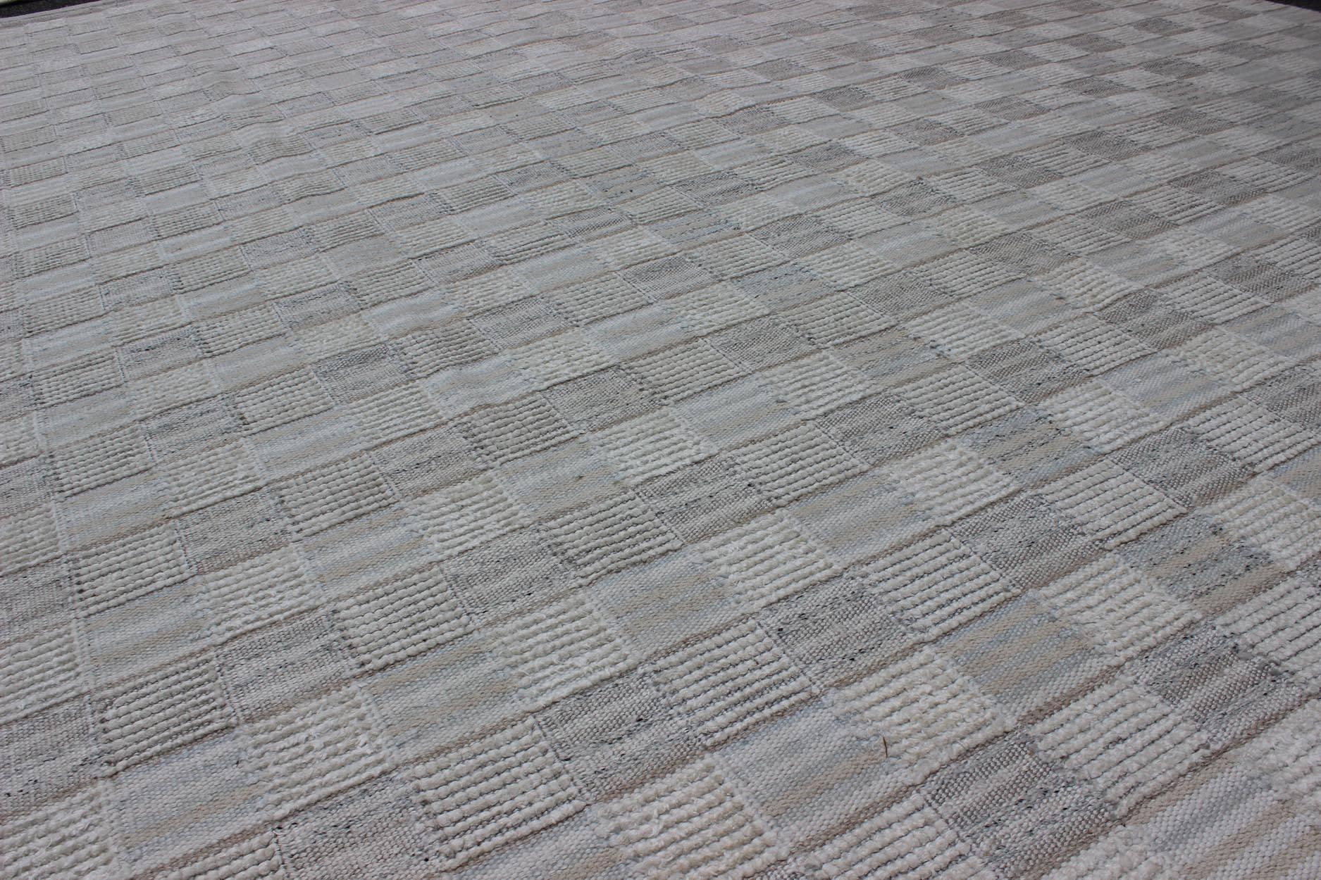 Großer moderner skandinavisch/schweizer Design-Teppich   (Handgewebt) im Angebot