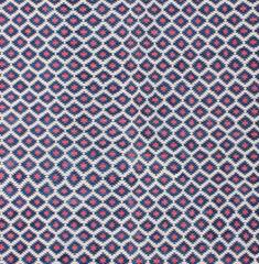 Very Large Vintage Cotton Dhurrie with Geometric Diamonds in Blue, Red & Cream