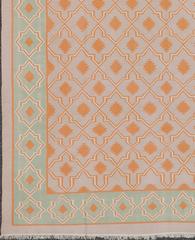 Großer großformatiger Dhurrie Designer-Teppich aus Baumwolle  11'6 x 14'6 Zoll