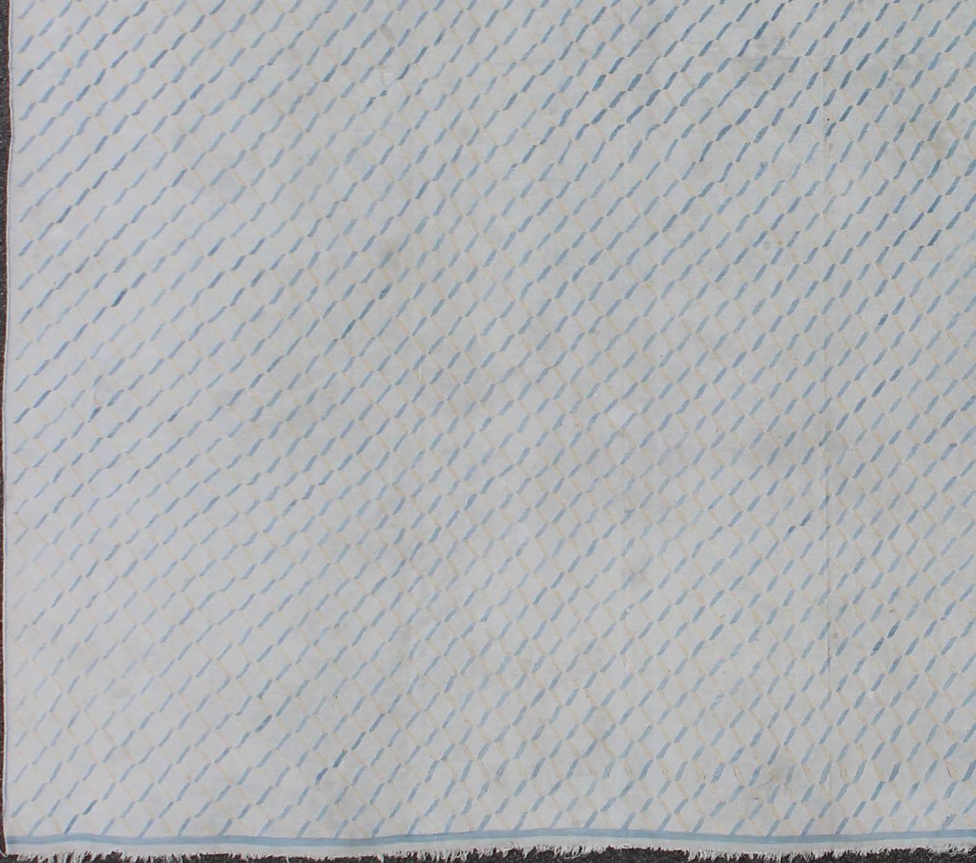 Indiano Dhurrie quadrato oversize in cotone in vendita