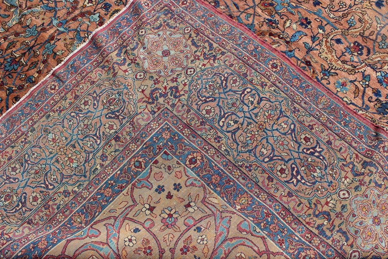  Classic Antique Lavar Kerman Large Persian Rug with amazing intricacy In Excellent Condition In Atlanta, GA
