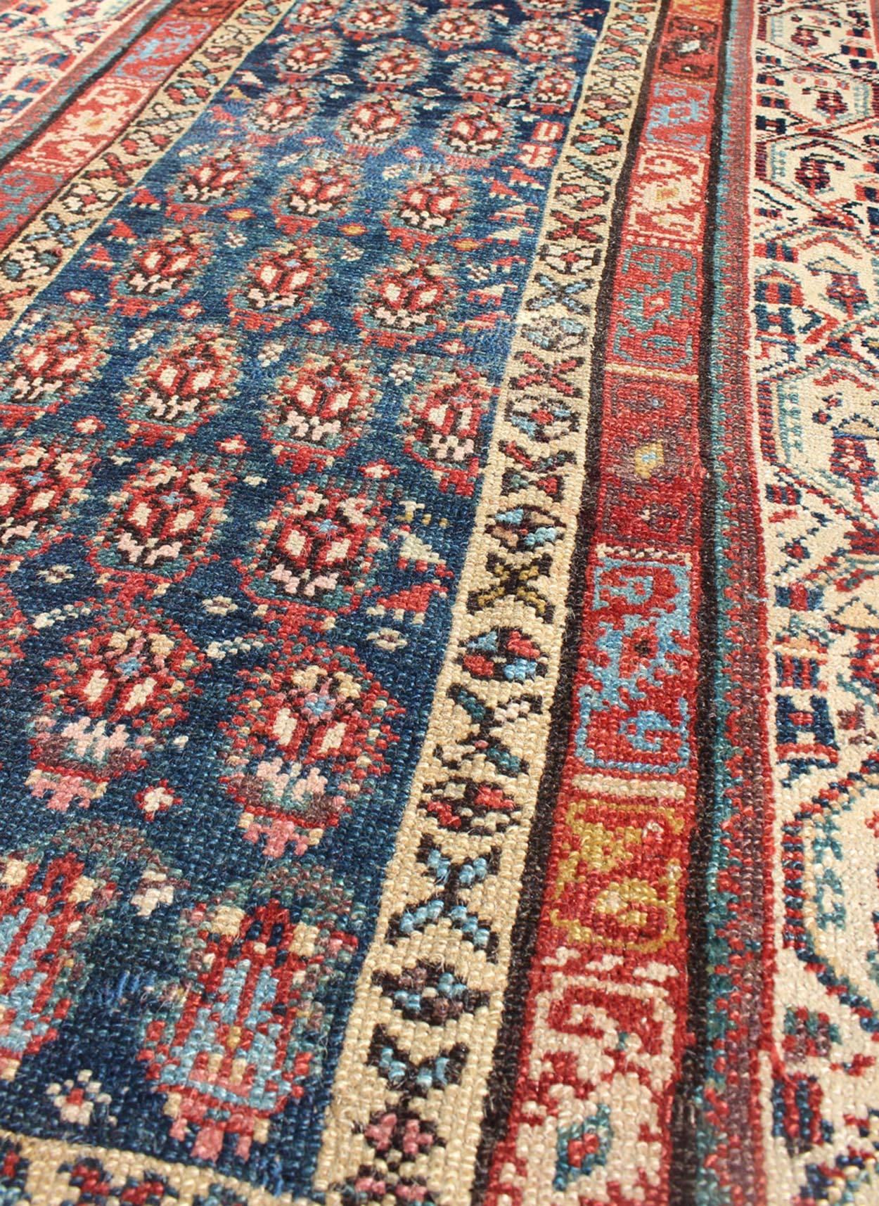 Hand-Knotted Long Antique Persian Runner For Sale