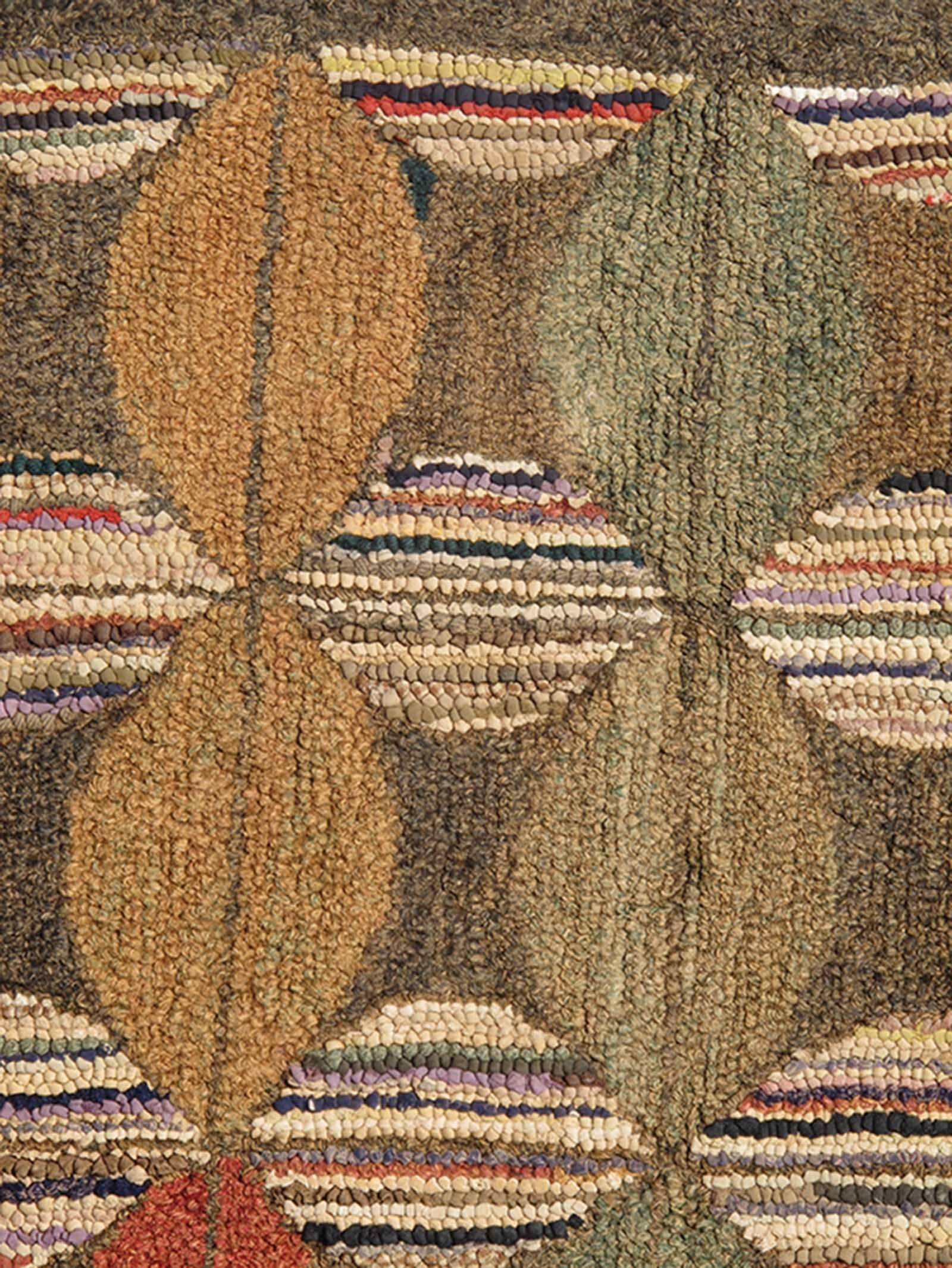Early 20th Century Rare American Hooked Rug For Sale