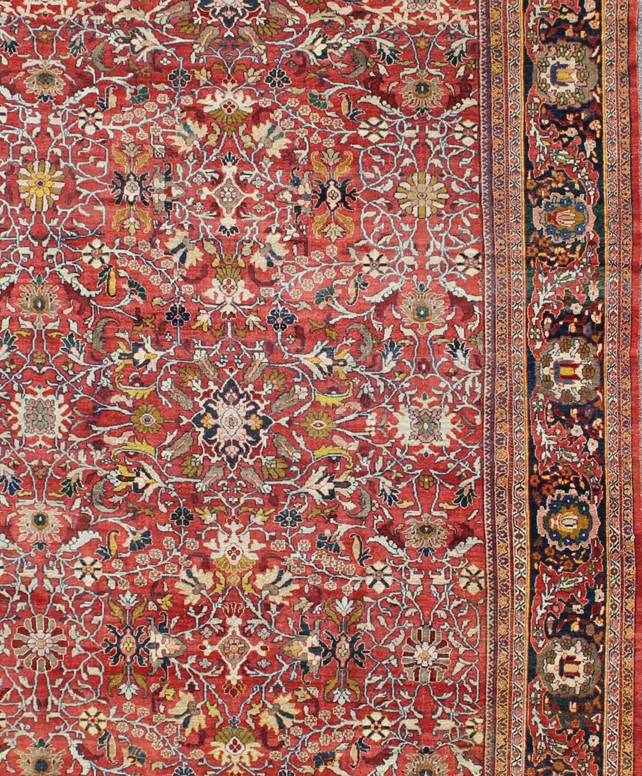 Hand-Knotted Large Antique Sultanabad