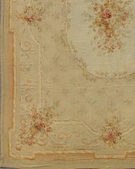 Antique French Aubusson Carpet with Romantic Motifs and Delicate Color Palette
