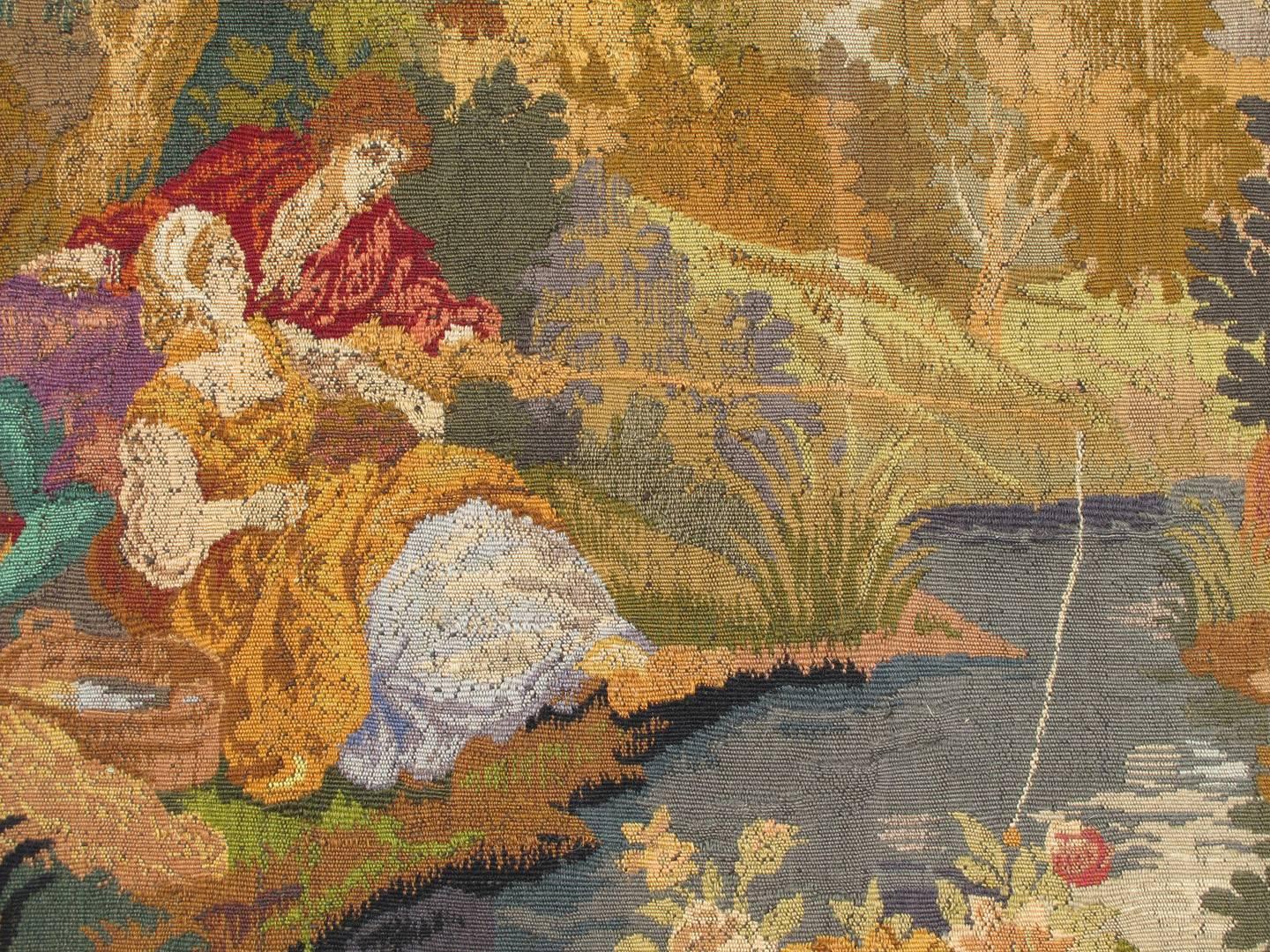 French European Tapestry with Abundant Woodland Setting and Dramatic Composition