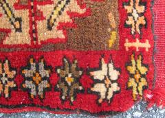 Pair of Antique Turkish Sampler Rugs with Coral, Yellow and Brown Colors