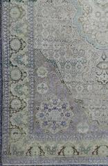 Vintage Turkish Rug with European Design in Various Shades of Lavender and Green