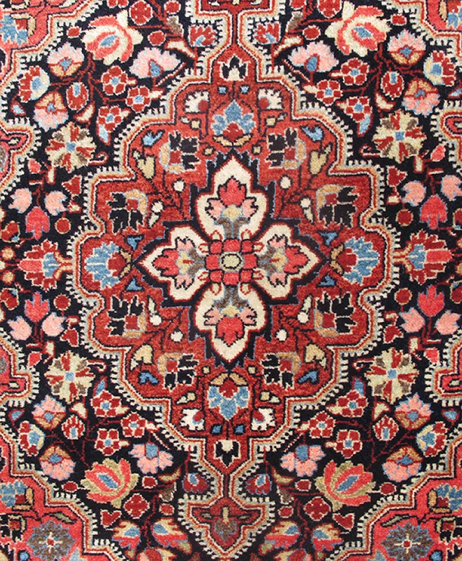Farahan Sarouk Antique Persian Sarouk Farahan Carpet with Intricate and Colorful Floral Motifs For Sale