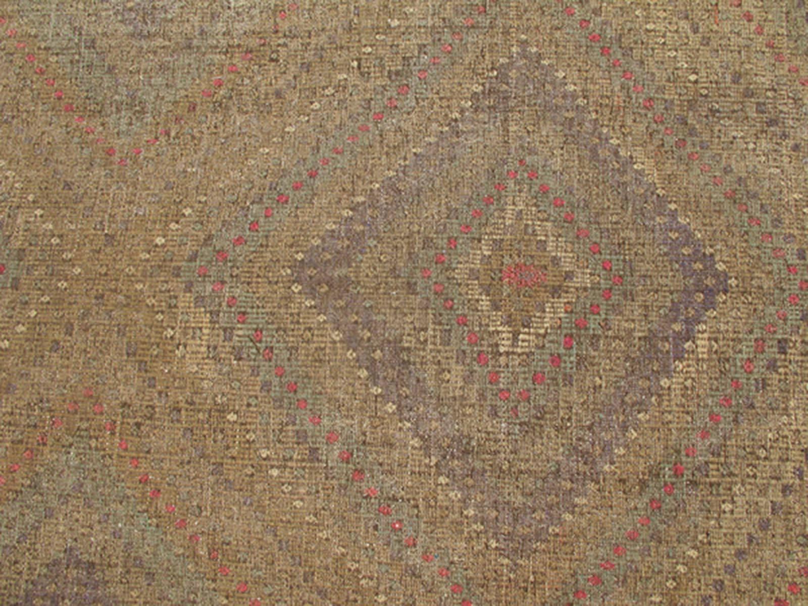 Turkish Kilim Rug with Multi Layered Diamond Design in soft tones of Blue, Green In Excellent Condition For Sale In Atlanta, GA
