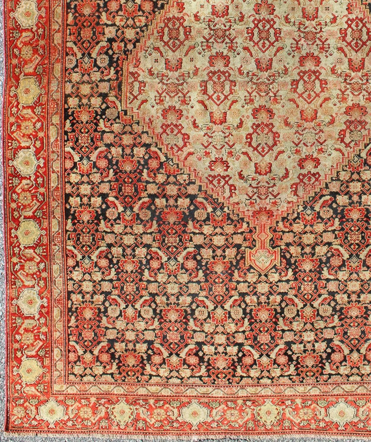 Antique Persian Senneh rug with unique medallion and all-over design, Keivan Woven Arts/ rug 16-0503, country of origin / type: Iran / Senneh, circa 1890

This incredibly finely woven antique Persian Senneh rug was handwoven around 1890 and bears