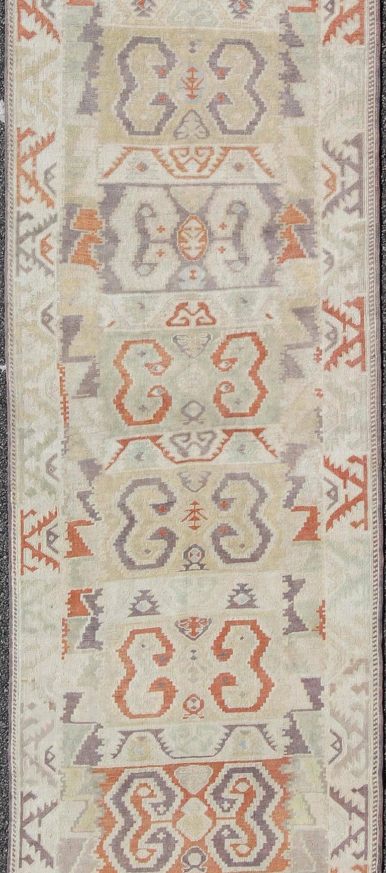 Unique Turkish Runner with Geometric and Tribal Elements For Sale at ...