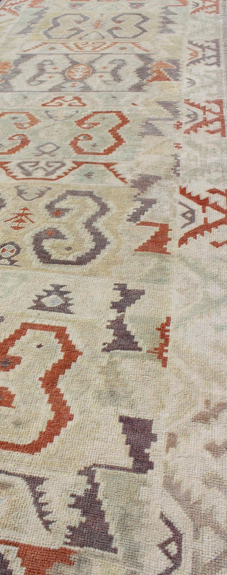 Unique Turkish Runner with Geometric and Tribal Elements For Sale at ...