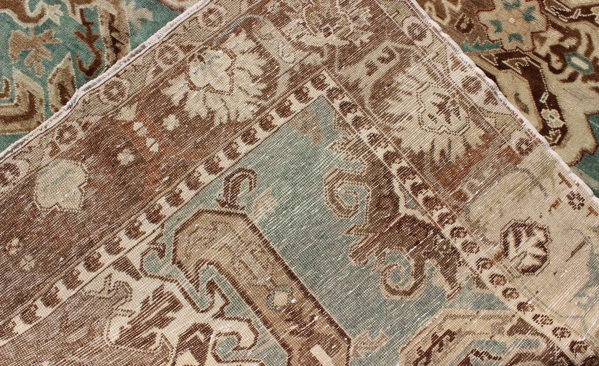 Wool Unique Vintage Turkish Carpet with Geometric Design Inspired by Caucasian Design For Sale