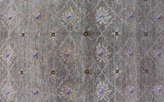 Vintage Turkish Oushak Rug in Gray/Lavender, Light Blue, Salmon, Green