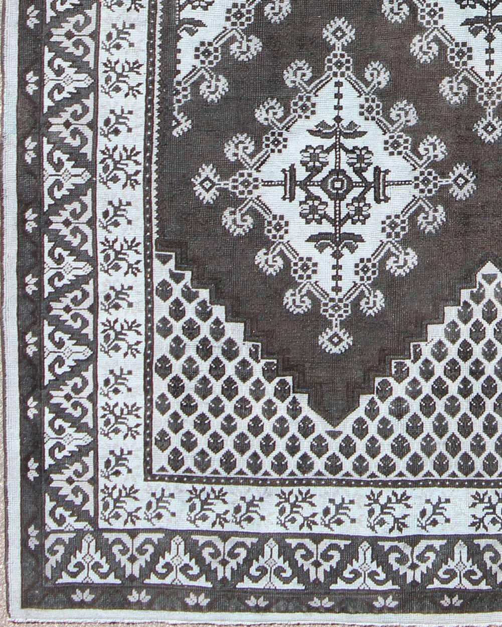 Geometrisches Design Vintage Tribal marokkanischen Teppich mit schwarz und grau, Tu-Mtu-3488, Vintage Mid-Century marokkanischen Teppich, Geometrisches Design Tribal marokkanischen Teppich mit schwarz-Dieser Jahrgang marokkanischen Teppich verfügt