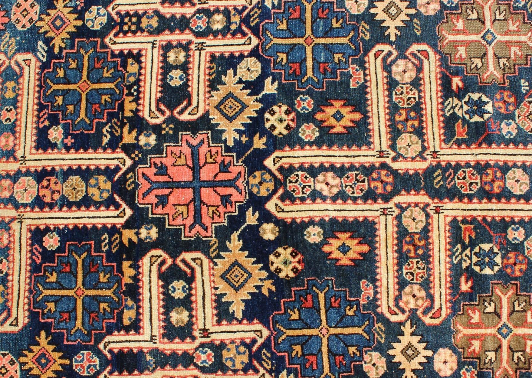 Kazak Antique Caucasian Karaghashli Rug with Stunning Geometric Design For Sale