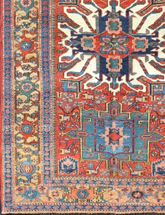 Antique Persian Karajeh-Serapi with Tribal Design