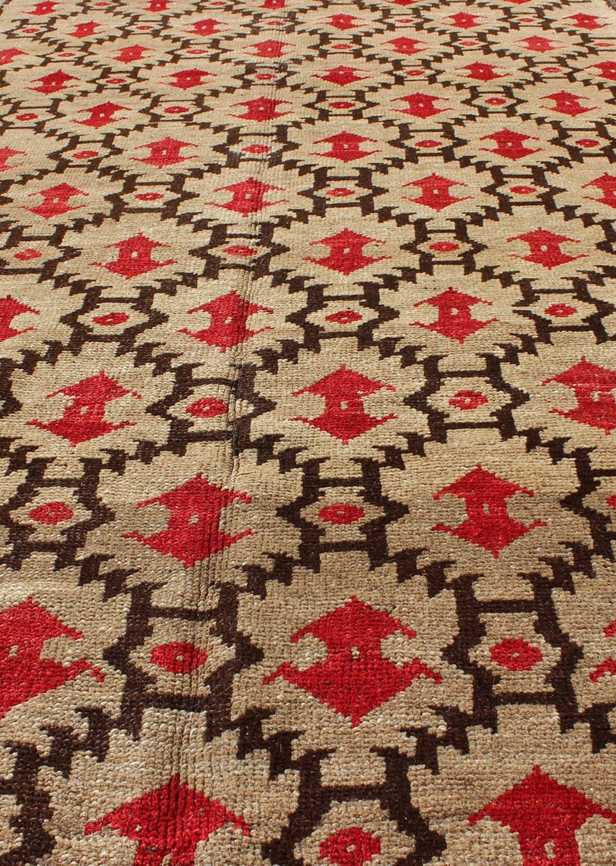 Vintage Turkish Konya Gallery Carpet In Good Condition In Atlanta, GA