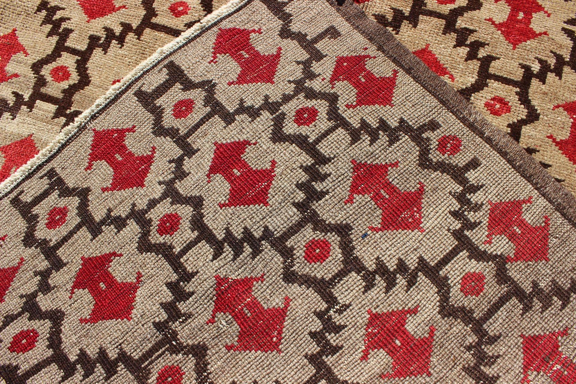 Wool Vintage Turkish Konya Gallery Carpet