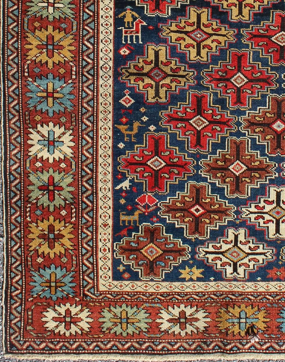This colorful blossom carpet from Shirvan features an all-over pattern woven with a well-preserved and vibrant color palette. Exquisitely intricate designs are featured all over in the center field and borders.
Dimensions: 3'8 x 4'10.