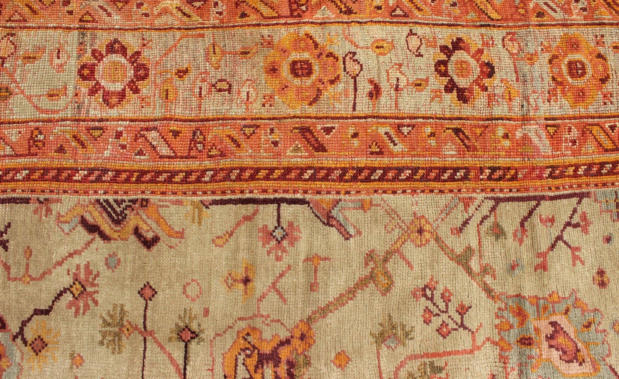 Oushak Outstanding Antique Ghoirdes Rug For Sale
