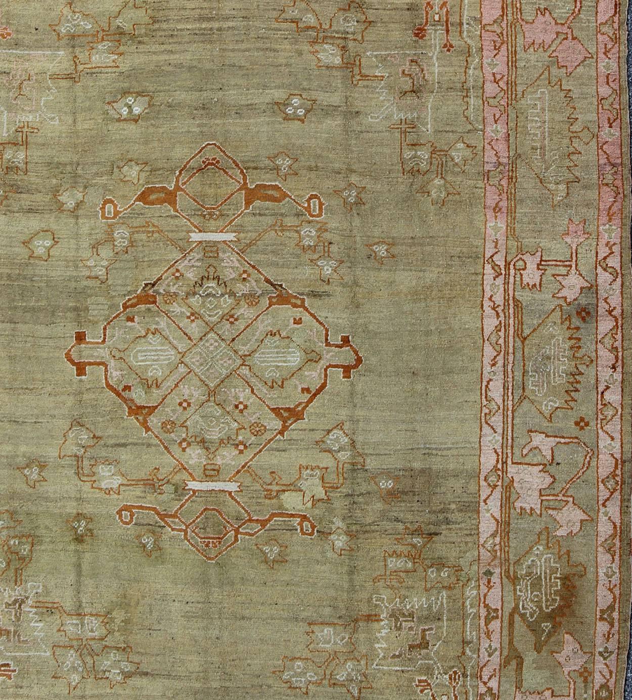 20th Century Antique Turkish Oushak Carpet